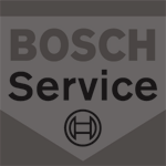 A gray scale Bosch Car Service logo