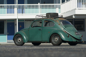 Green 1960 rag top beetle.