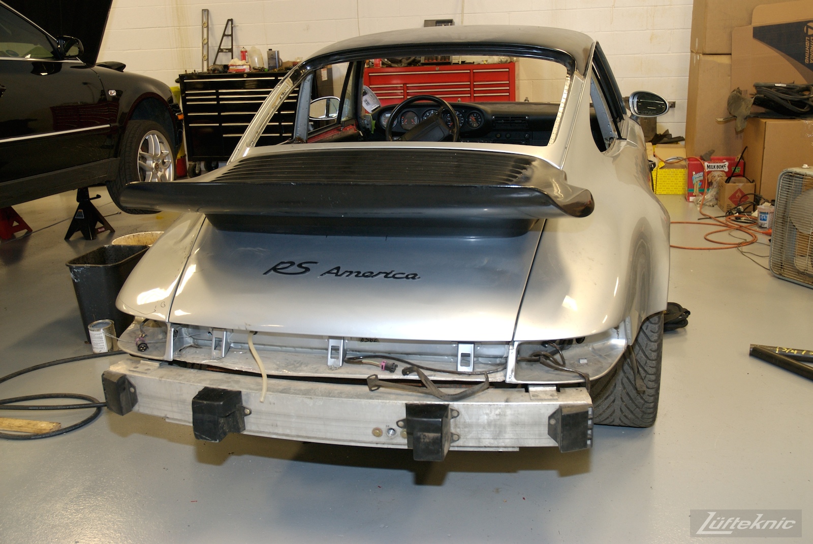 Panels fitted but still no glass on the 964 RS America project