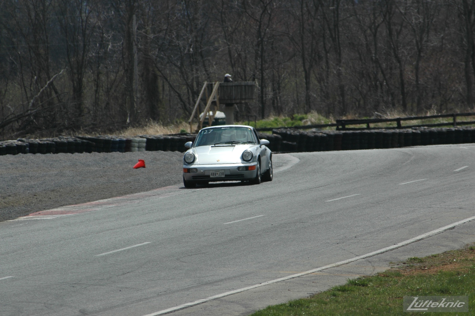 The 964 RS America on track for the first time after the accident, on a straightway.