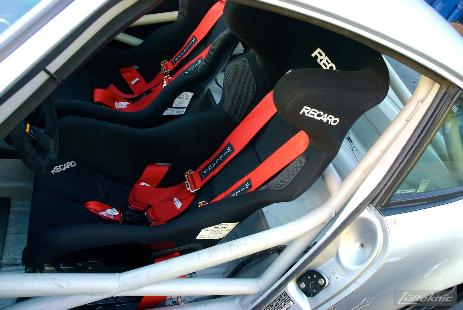 Track prepped Porsche 964 RS America interior.