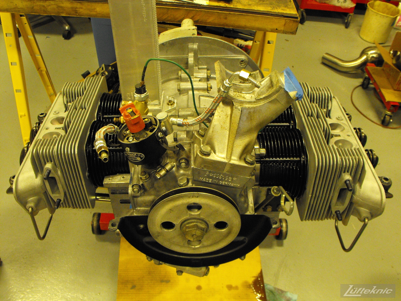 Engine assembly for a 1961 Porsche 356B Roadster restoration.