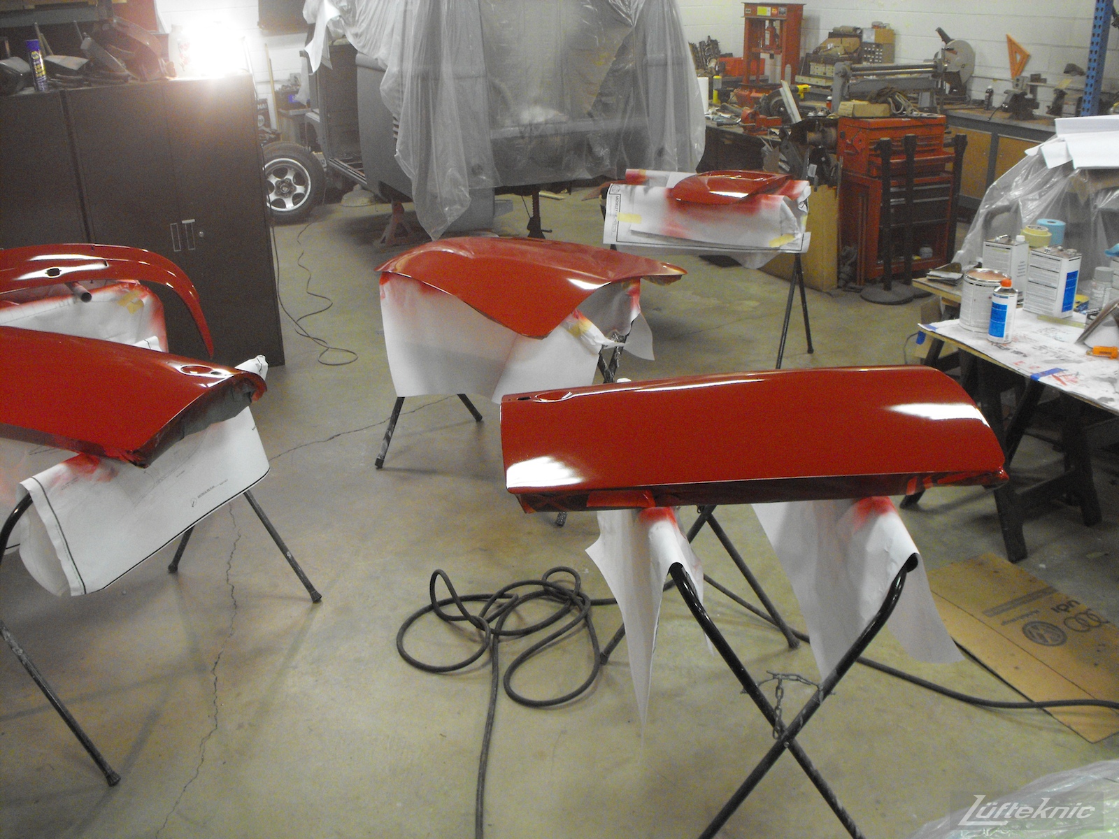 Doors and panels painted for a 1961 Porsche 356B Roadster restoration.