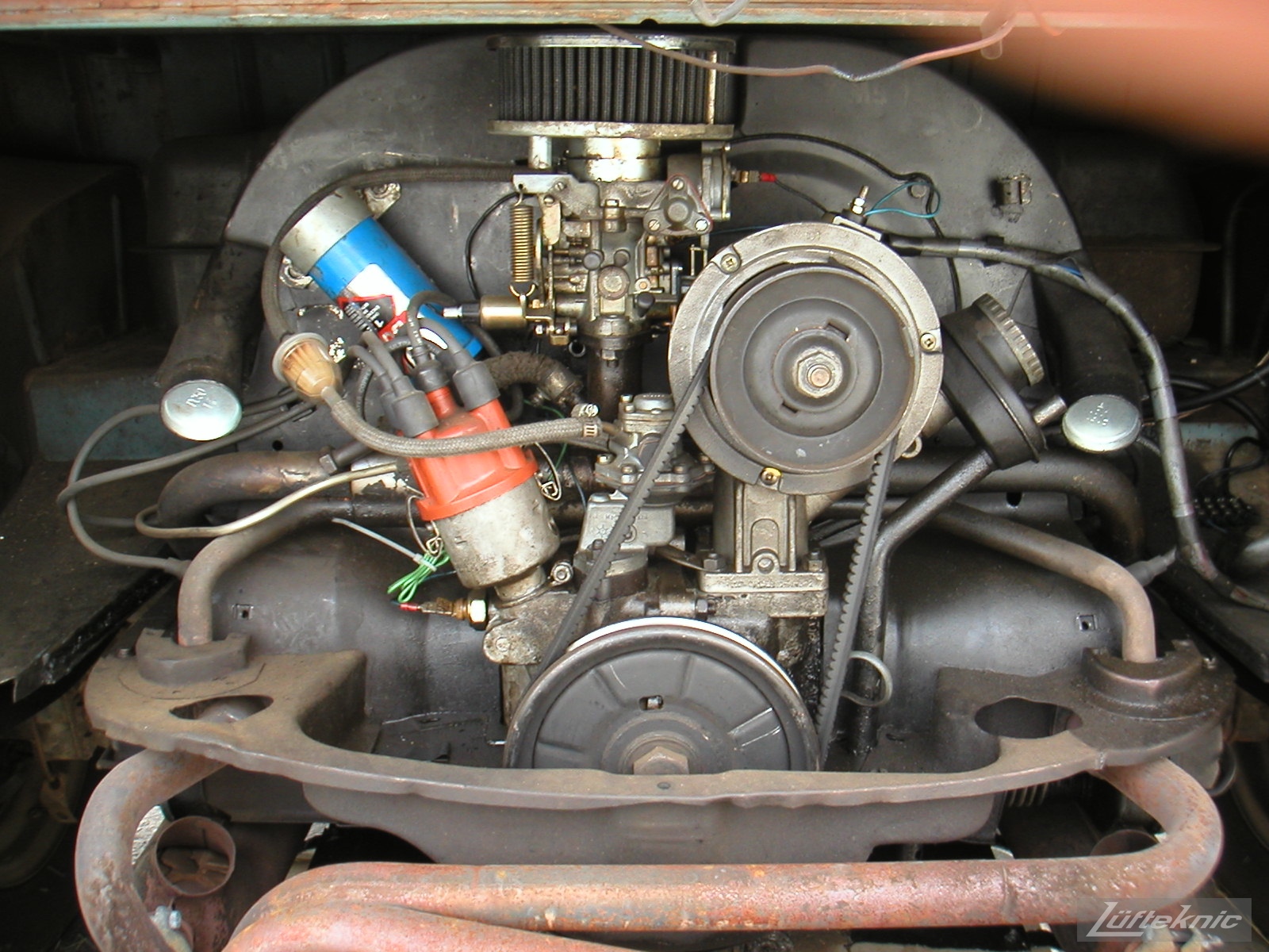 1956 Volkswagen double panel Transporter engine.