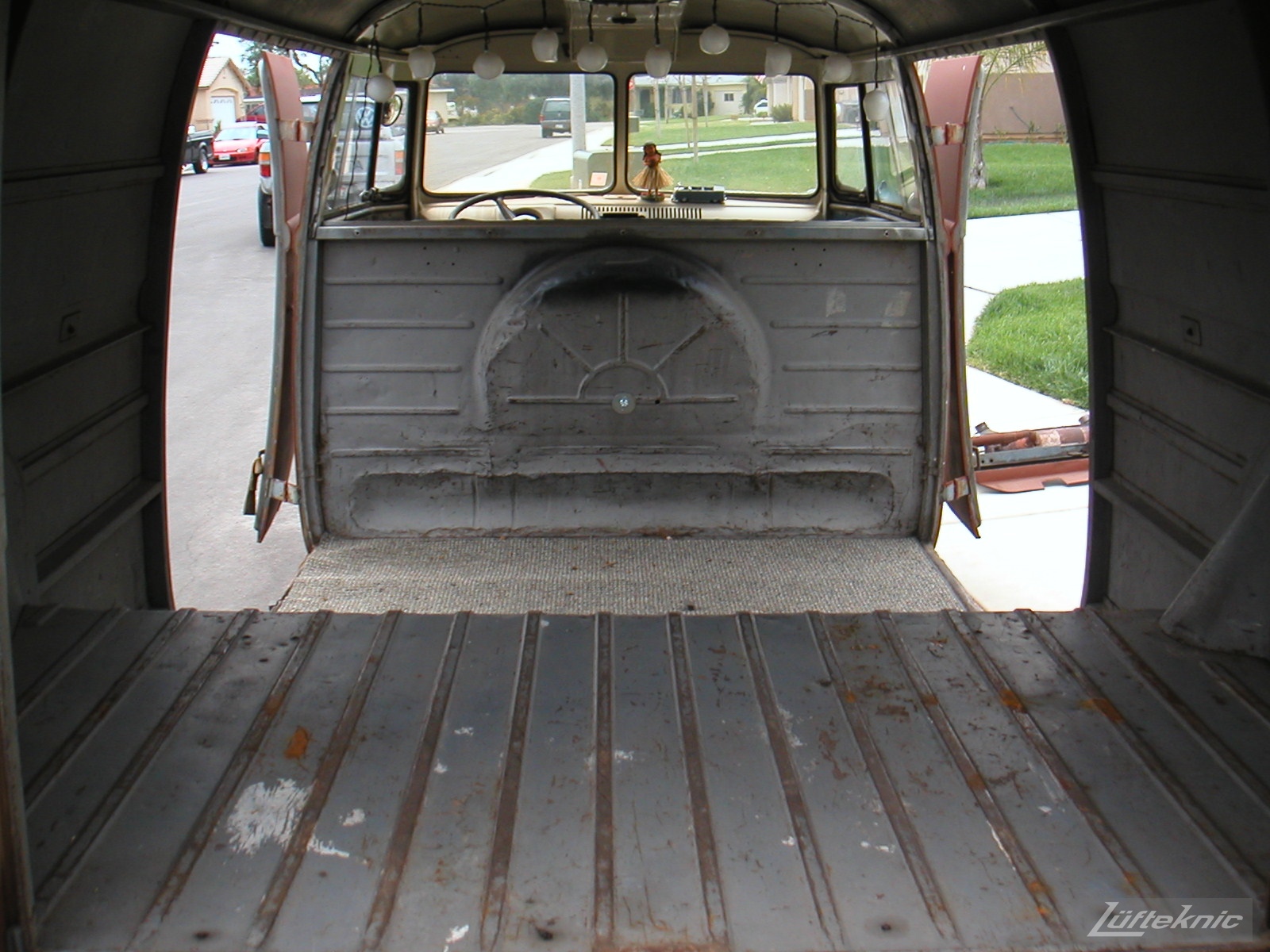 1956 Volkswagen double panel Transporter interior.