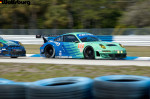 The iconic teal and blue Falken Tire Porsche 911 RSR at Sebring Raceway