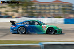 The iconic teal and blue Falken Tire Porsche 911 RSR at Sebring Raceway