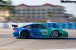 The iconic teal and blue Falken Tire Porsche 911 RSR at Sebring Raceway.
