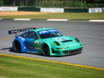 The iconic teal and blue Falken Tire Porsche 911 RSR at Sebring.