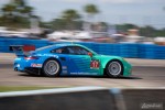 The iconic teal and blue Falken Tire Porsche 911 RSR at Sebring.