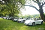 A line of Porsches at the Richmond Porsche Meet.