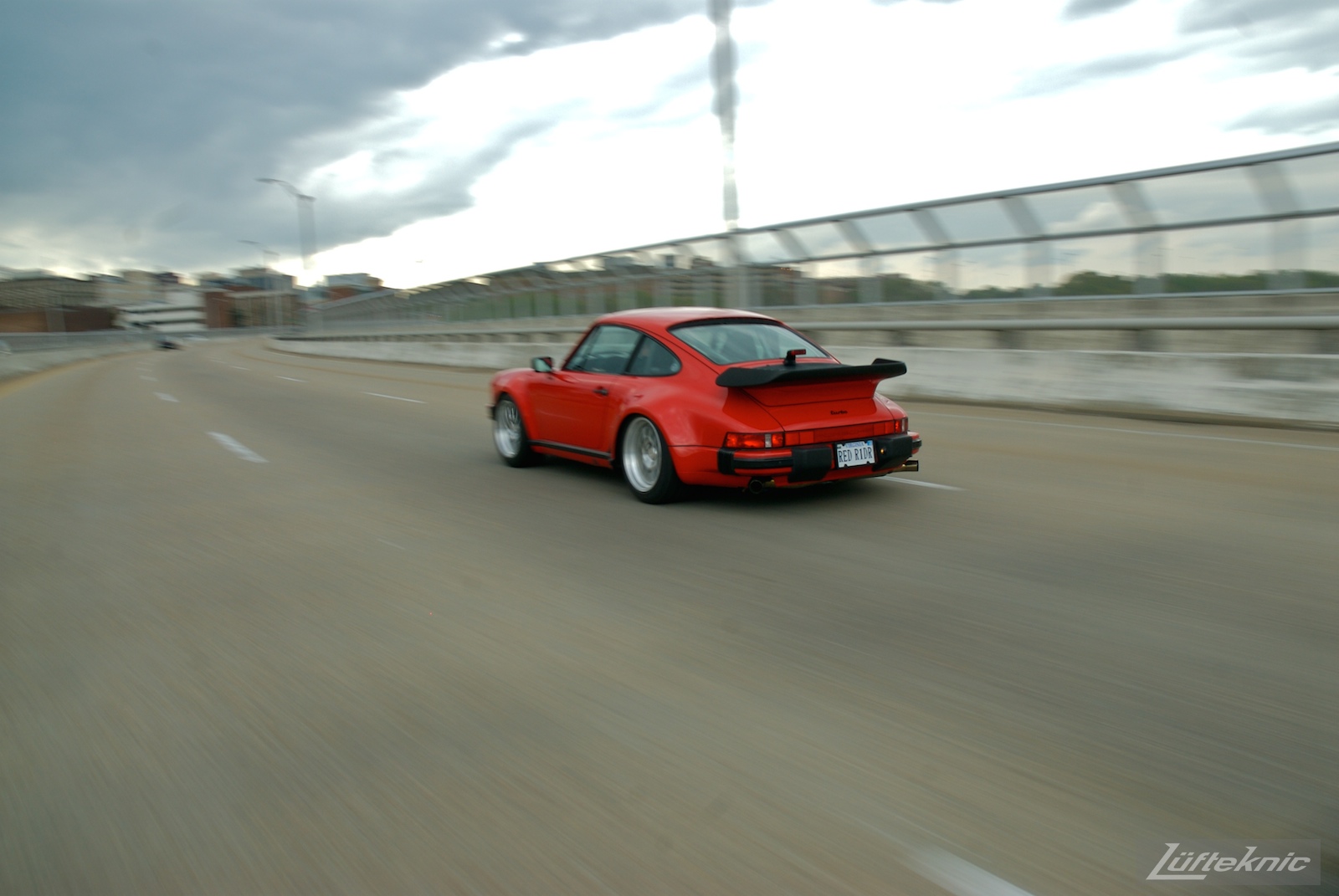 Red Porsche 930 Turbo.