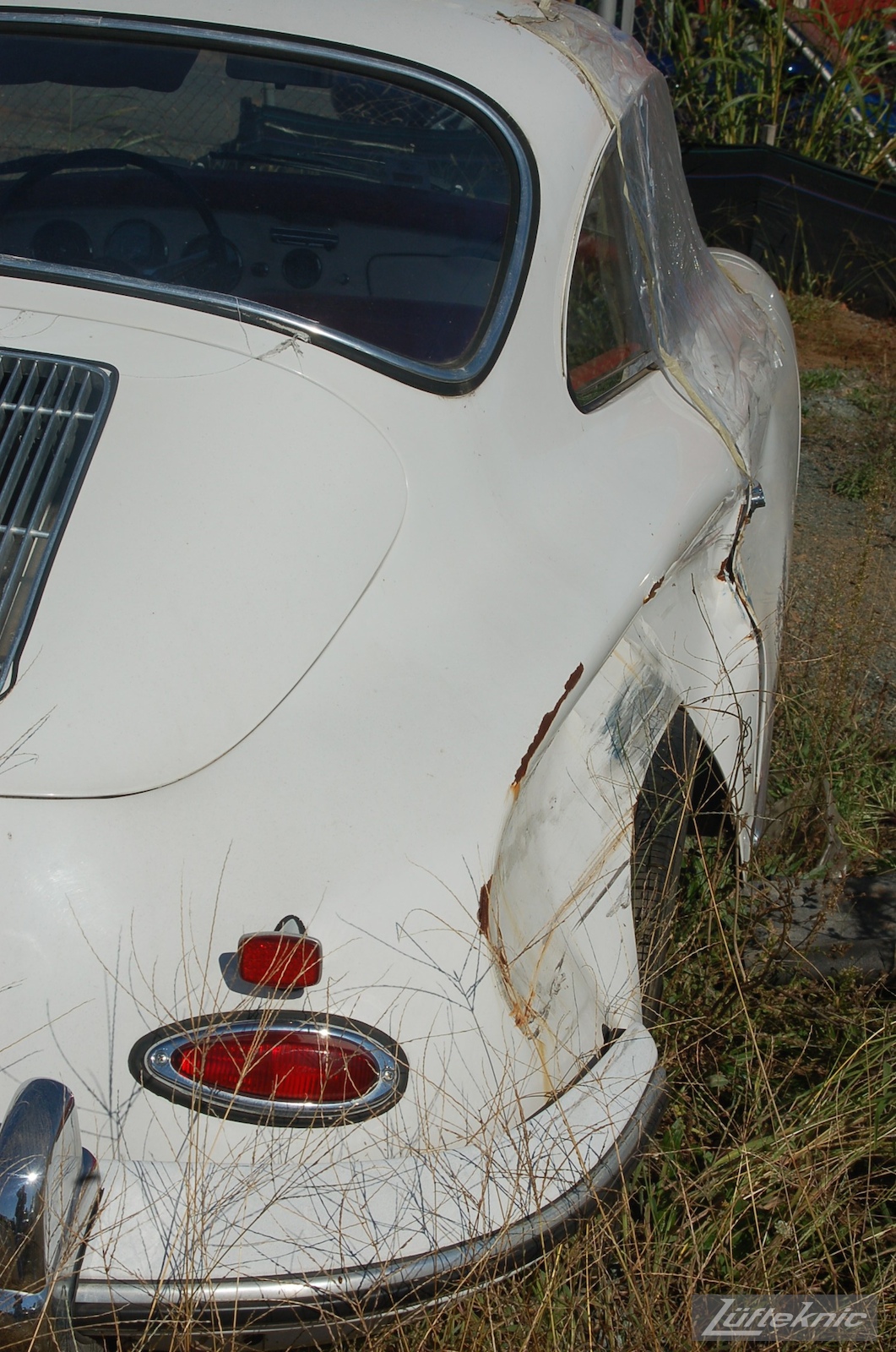 1964 Porsche 356SC restoration as found in a field.