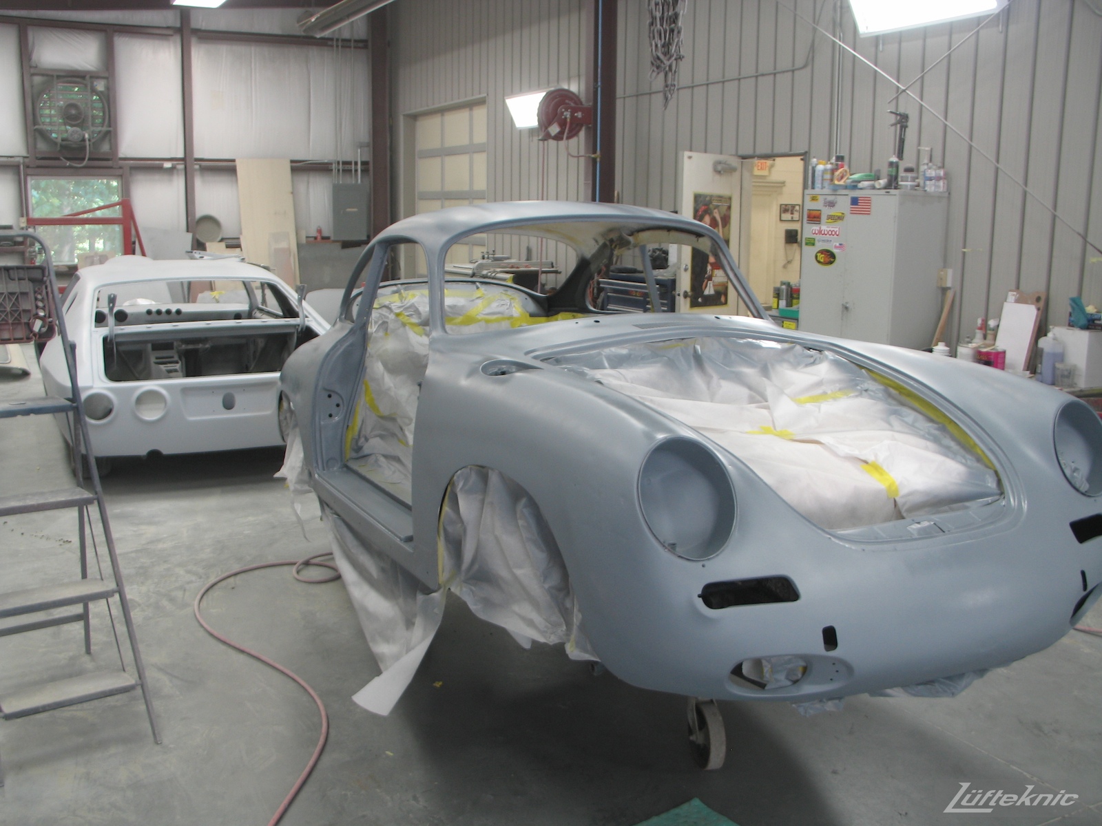 White 1964 Porsche 356SC restoration